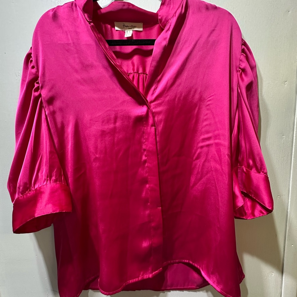 Haver & Blair Fuchsia Satin Blouse